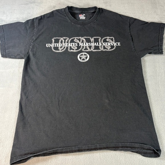 Hanes Other - Hanes United States Marshals Service USMS Graphic T-Shirt Mens Medium Black